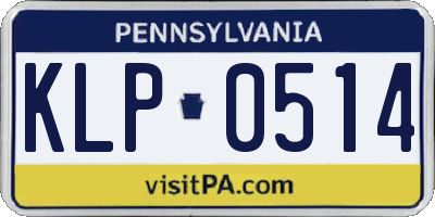 PA license plate KLP0514