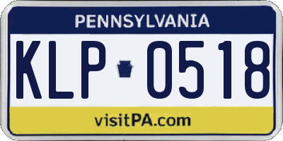 PA license plate KLP0518