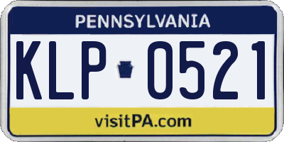 PA license plate KLP0521