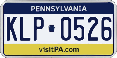 PA license plate KLP0526