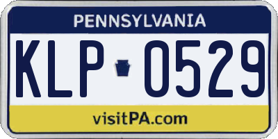 PA license plate KLP0529