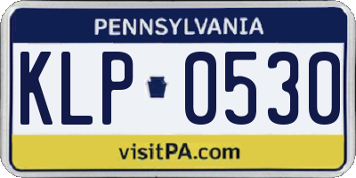 PA license plate KLP0530