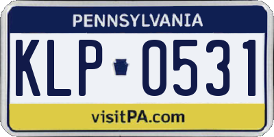 PA license plate KLP0531