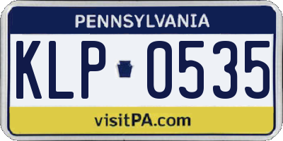 PA license plate KLP0535