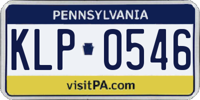 PA license plate KLP0546