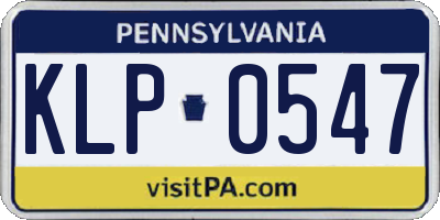 PA license plate KLP0547