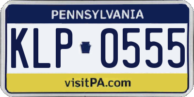PA license plate KLP0555