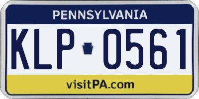 PA license plate KLP0561