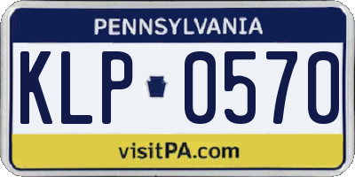 PA license plate KLP0570