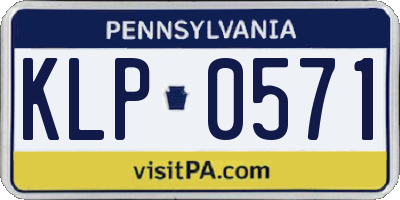 PA license plate KLP0571