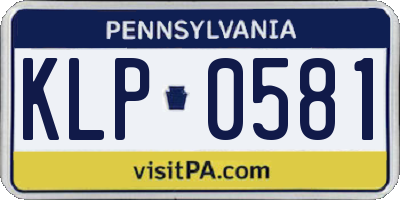 PA license plate KLP0581
