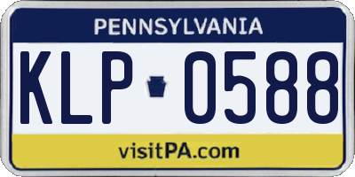 PA license plate KLP0588