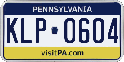PA license plate KLP0604