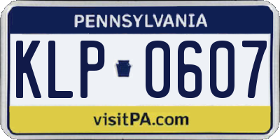 PA license plate KLP0607