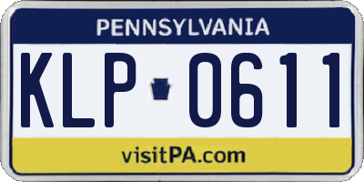 PA license plate KLP0611