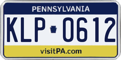 PA license plate KLP0612