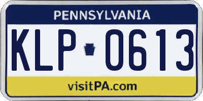 PA license plate KLP0613