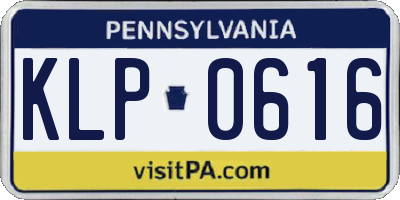 PA license plate KLP0616