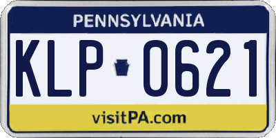 PA license plate KLP0621
