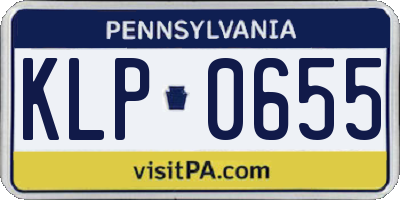 PA license plate KLP0655