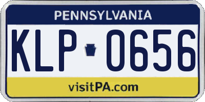 PA license plate KLP0656