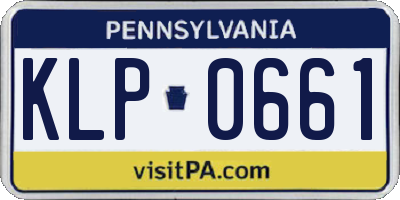 PA license plate KLP0661