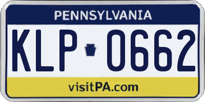 PA license plate KLP0662
