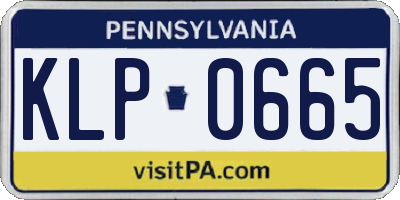 PA license plate KLP0665