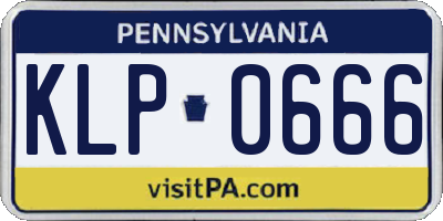 PA license plate KLP0666