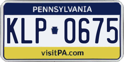 PA license plate KLP0675