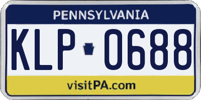 PA license plate KLP0688
