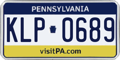 PA license plate KLP0689