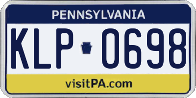 PA license plate KLP0698