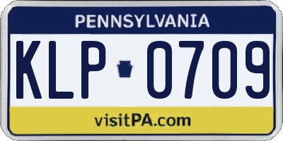 PA license plate KLP0709
