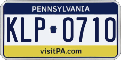 PA license plate KLP0710