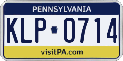 PA license plate KLP0714