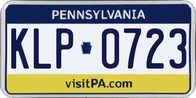 PA license plate KLP0723