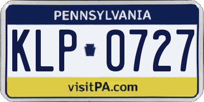 PA license plate KLP0727
