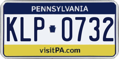 PA license plate KLP0732