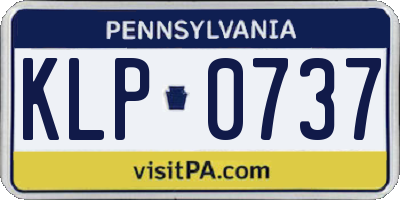 PA license plate KLP0737