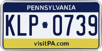 PA license plate KLP0739