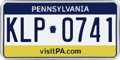 PA license plate KLP0741
