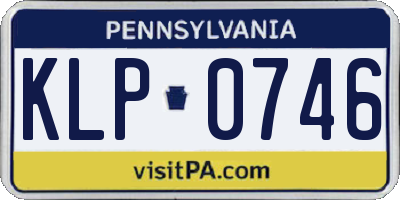 PA license plate KLP0746
