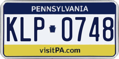 PA license plate KLP0748
