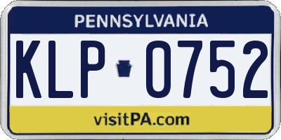 PA license plate KLP0752