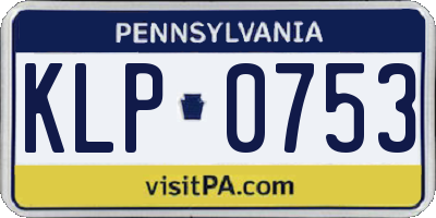 PA license plate KLP0753