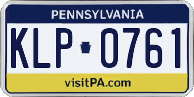 PA license plate KLP0761