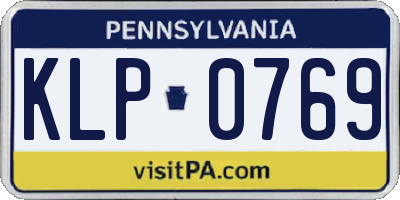 PA license plate KLP0769