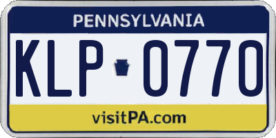 PA license plate KLP0770