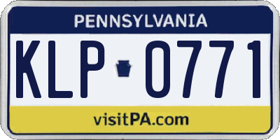 PA license plate KLP0771